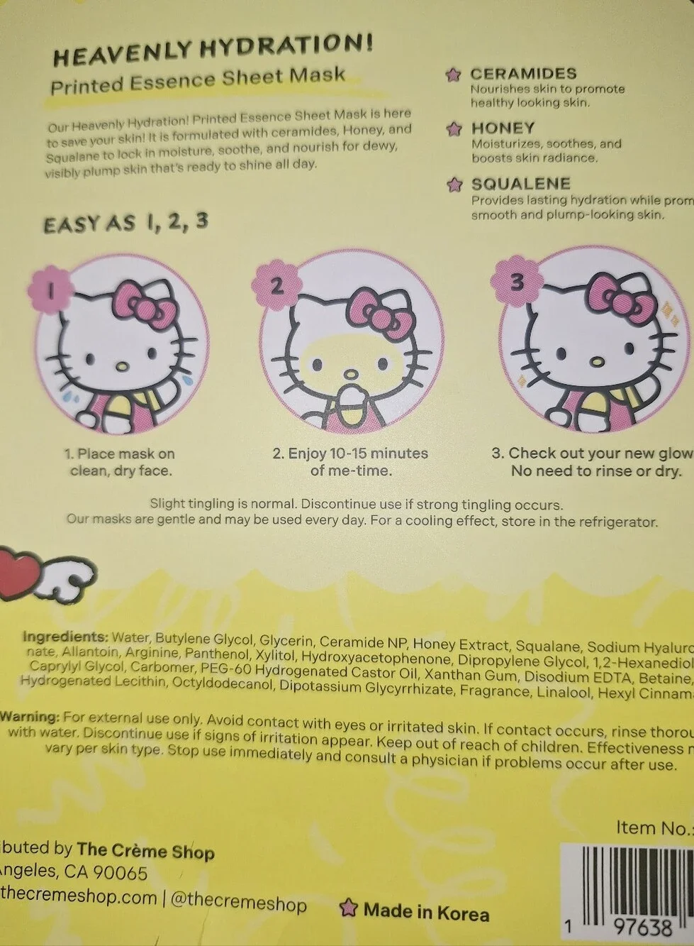 The Crème Shop x Hello Kitty Heavenly Hydration Sheet Mask